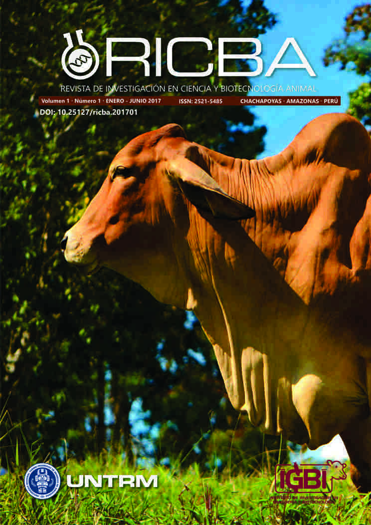 					View Vol. 1 No. 1 (2017): Revista de Investigación en Ciencia y Biotecnología Animal
				